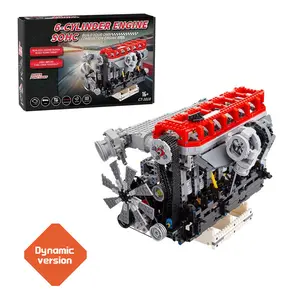 L6 Engine Building Blocks That Works, SOHC Turbocharged Inline 6-Cylinder Engine, MOC Engine That Runs, Mini Engine Construction Blocks for Adults, 2013 Pieces