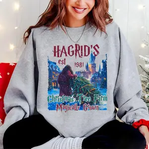 Hagrids Christmas Tree Farm Sweatshirt, Magically Grown Christmas Tree Shirt, 90s Christmas Movies Sweatshirt, Vintage Christmas Shirt, Retro Xmas Movies Sweater, Retro Christmas Sweatshirt