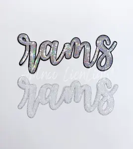 Rams Cursive Letter Mascot Gameday Sequins Patch