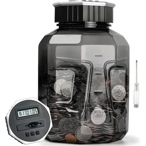 X-Large Piggy Bank for Adults Kids, Coin Counting Bank with LCD Counter, 2.4L Capacity, Great Coin Counter Bank Money Counting Jar with Total Amount Displayed, Bank for All US Coins