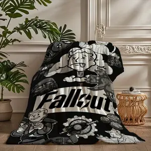 Fallout theme inspired printed flannel blanket - comfortable and lightweight, suitable for all seasons, suitable for sofa, bedroom, office, ideal gift
