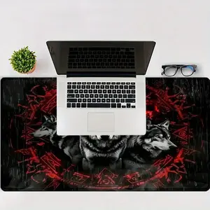 Wolf Pattern Mouse Pad, Rectangle Gaming Mouse Pad, Non-Slip Mousepad, Office Desk Keyboard Mouse Mat for Home Office Game Room Desk