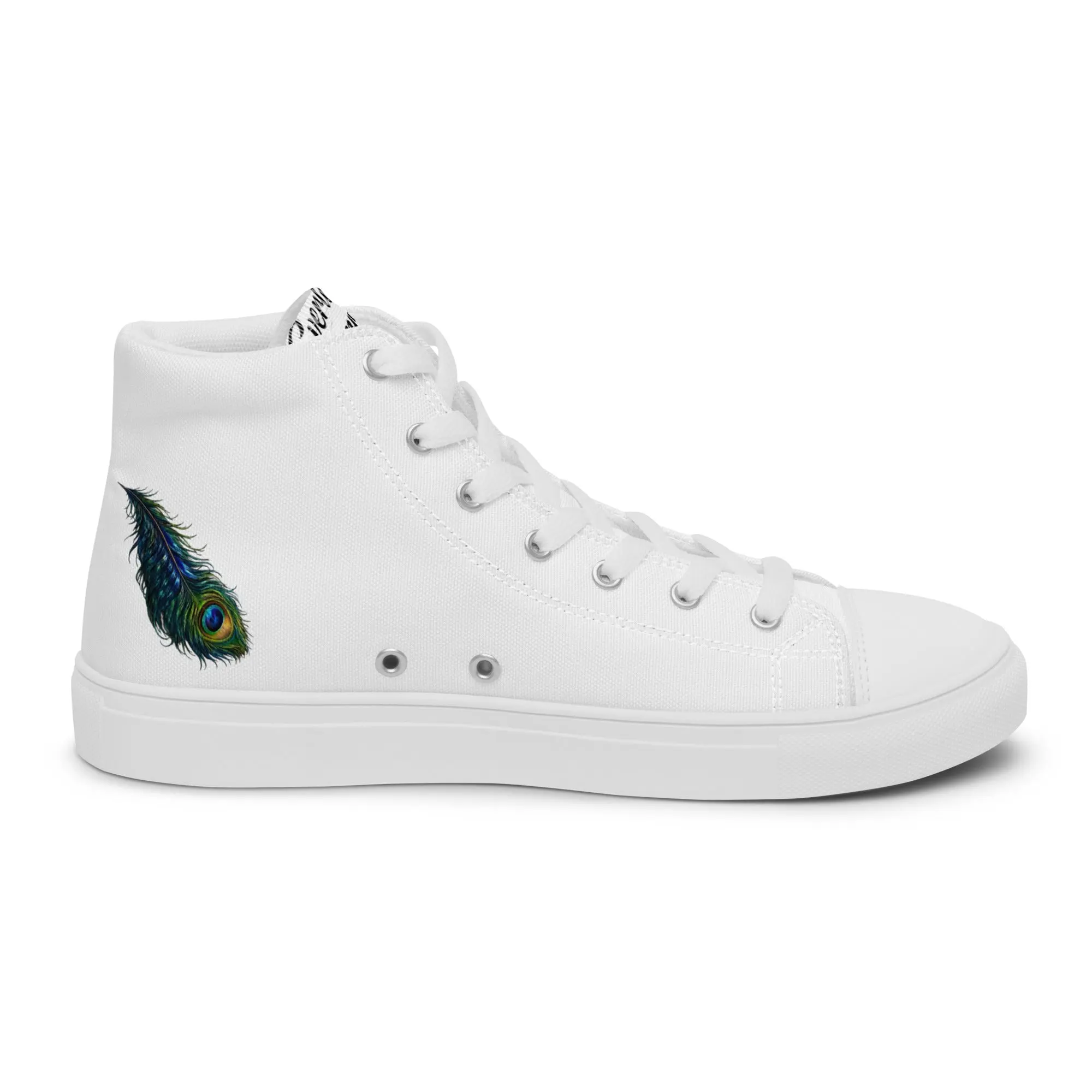 Women’s high top peacock shoes (white)