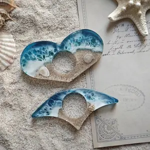 Fun Ocean Beach Book Page Holder Set, Page Keepers, Acrylic Page Holders, Acrylic Thumb Bookmark Clips, 1 Set/2 Pieces, Ideal for Reading at the Beach, Book Accessories, Fun Ocean Beach Theme