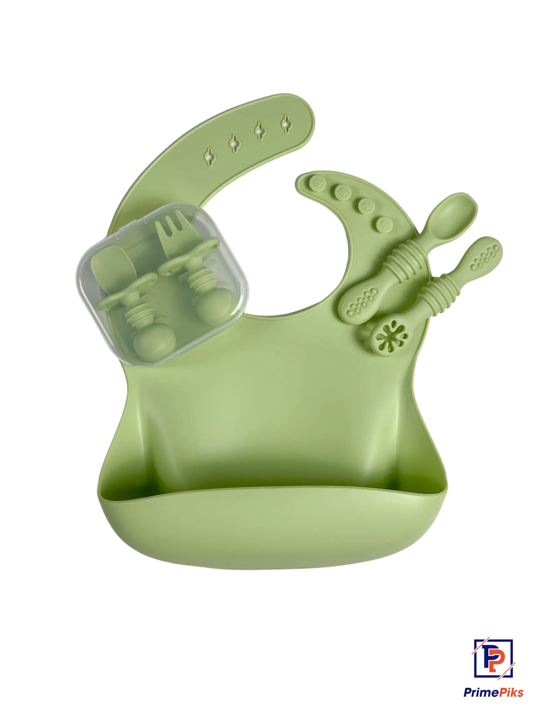 PrimePiks Feeding Kit Stage1+Stage2 Self Feeding utensils all for Kids Ages 6 Months Plus