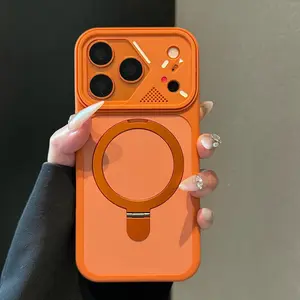 Magnetic Stand iPhone Protective Case Compatible Magsafe Wireless Charging Full Protection Fits iPhone 17/16/15/14/13/12/11 Pro Max Plus Air