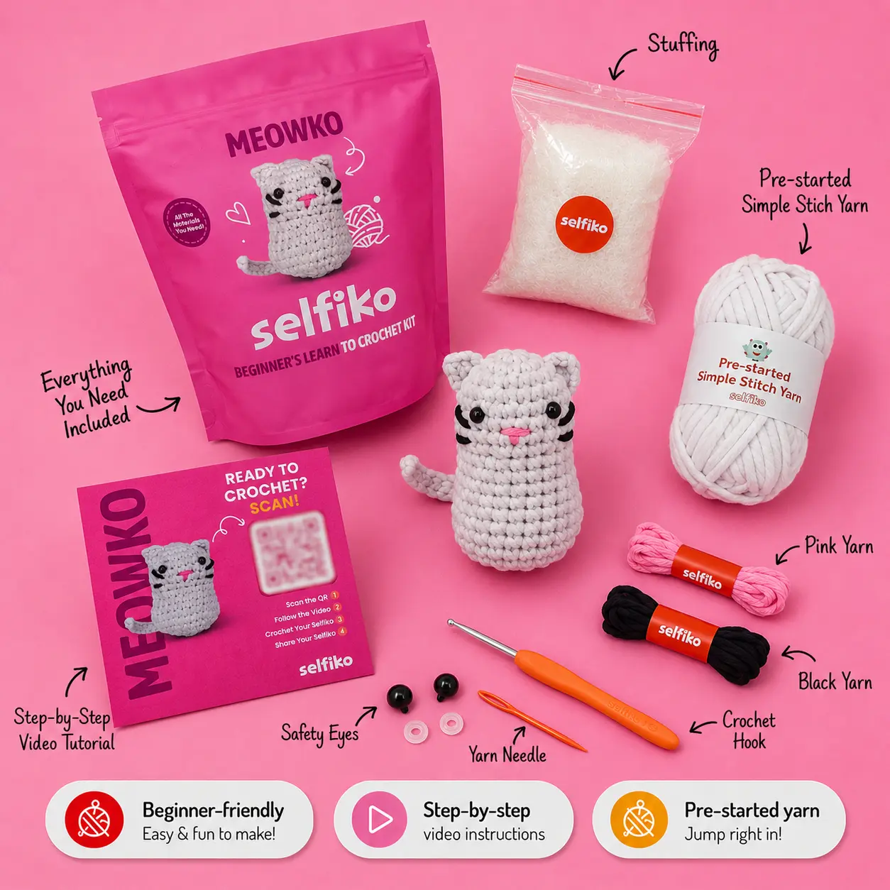 Meowko - Crochet Kit For Beginners