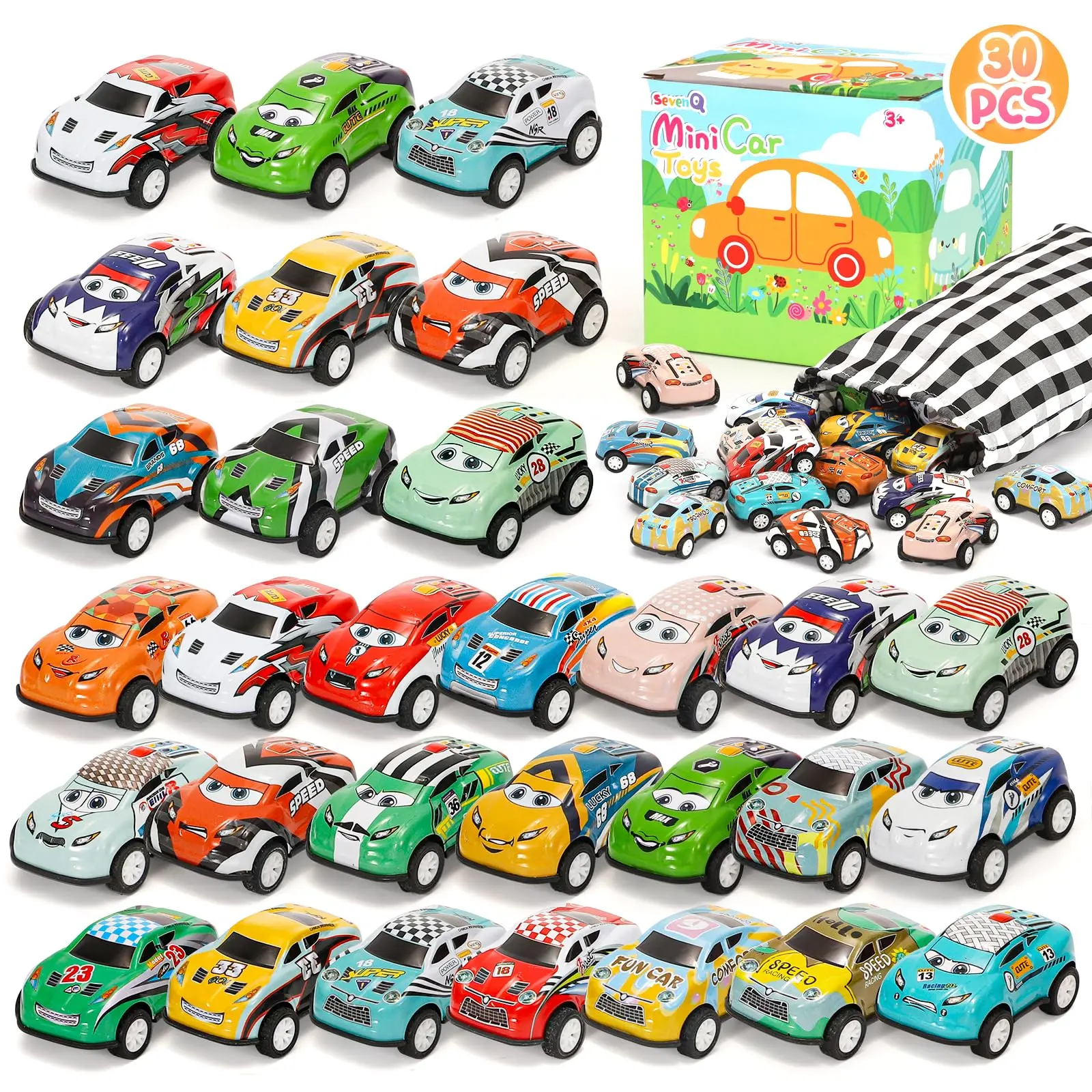 Toy Cars , Pull Back Cars Playses with Storage Bags, Race Car Party Favors for Boys Girls Treasure Box Prizes Rewards Springtok Toddler Car Cars Kids