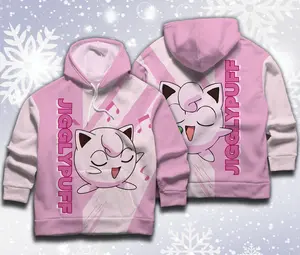 Jigglypuff Hoodie Japanese Anime Poke Gift for Fan AH0040