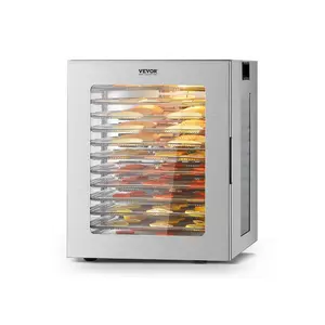 VEVOR Food Dehydrator Machine, 12 Stainless Steel Trays, 850W Electric Food Dryer with Adjustable Temperature 24-Hour Timer, Freeze Dryer for Jerky, Meat, Fruit, Vegetables, Herbs, Dog Treats