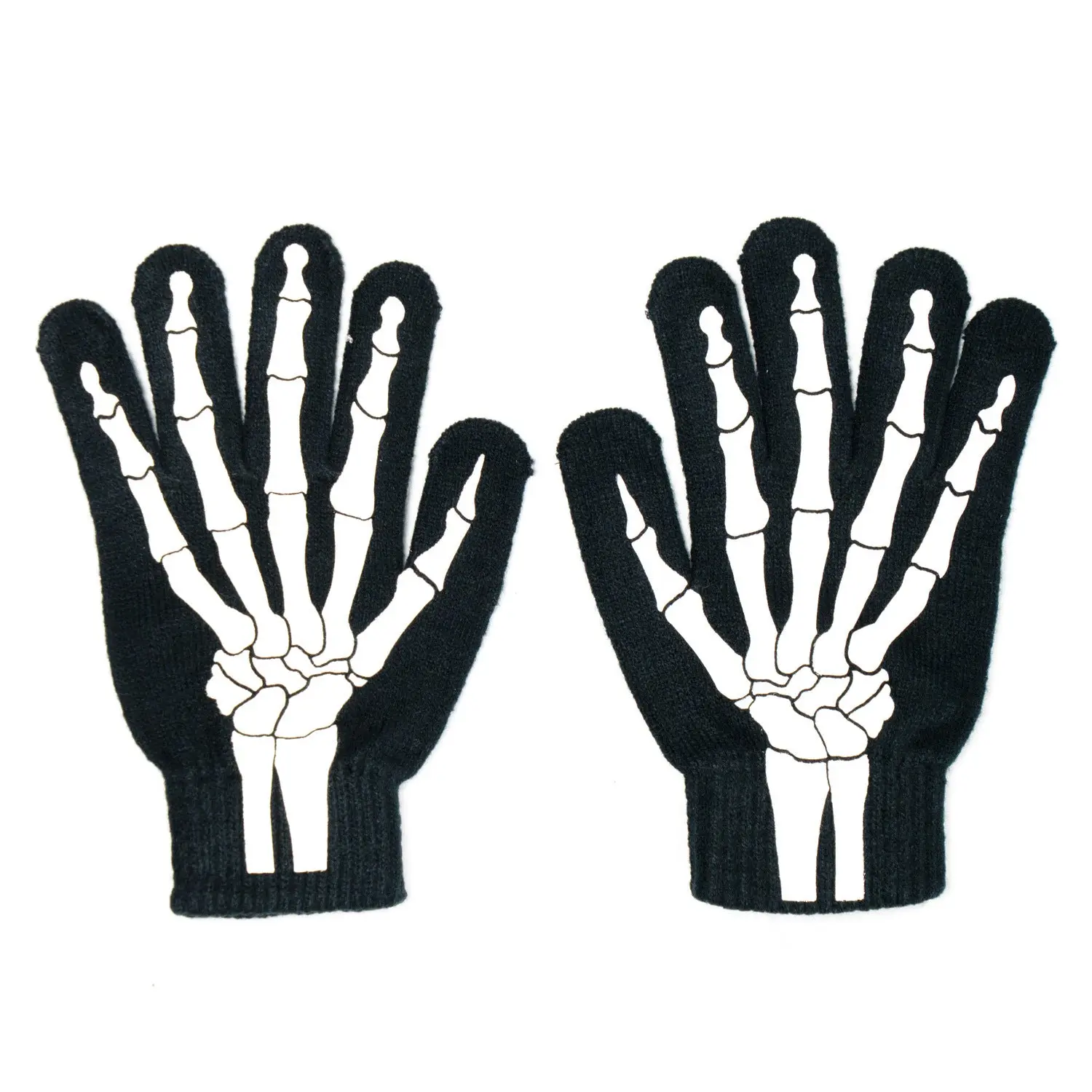 Spooky Skeleton Sporty Sports Gloves for Running, Soft & Cozy Accessory for Halloween Races & Chilly Weather Workouts