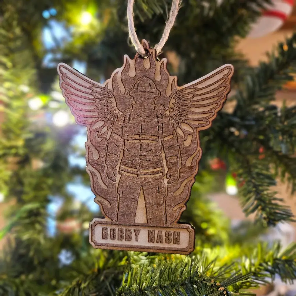 Firefighter Memorial Custom Wooden Ornament/Keychain