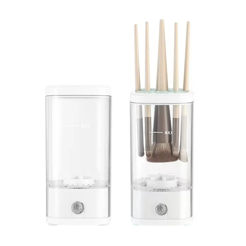 All-in-One Electric Makeup Brush Cleaner with UV Sanitizer USB Powered Fast Drying Automatic Spinning Brush Washer Deep Clean Tool for Eyeshadow Blush Powder Brushes Hygienic Makeup Brush Cleaner for Daily Beauty Routine Ultra-Dense Waterproof Kit Lash