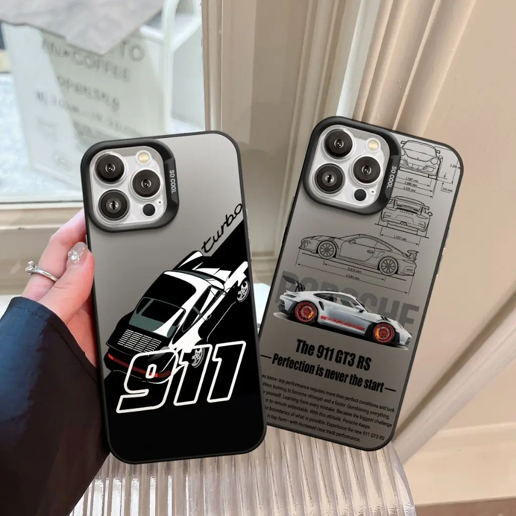 Classic Sports Car Phone Case – Performance Car Sketch Design | Trendy Auto Lover Protective Cover | Compatible With iPhone 11–17