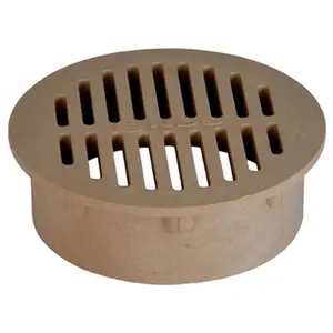 212 MAIN 6 in. Round Structural Foam Drain Grate, UV-Resistant Polyolefin, Outdoor Sink Drain Strainer for High-Flow Drainage