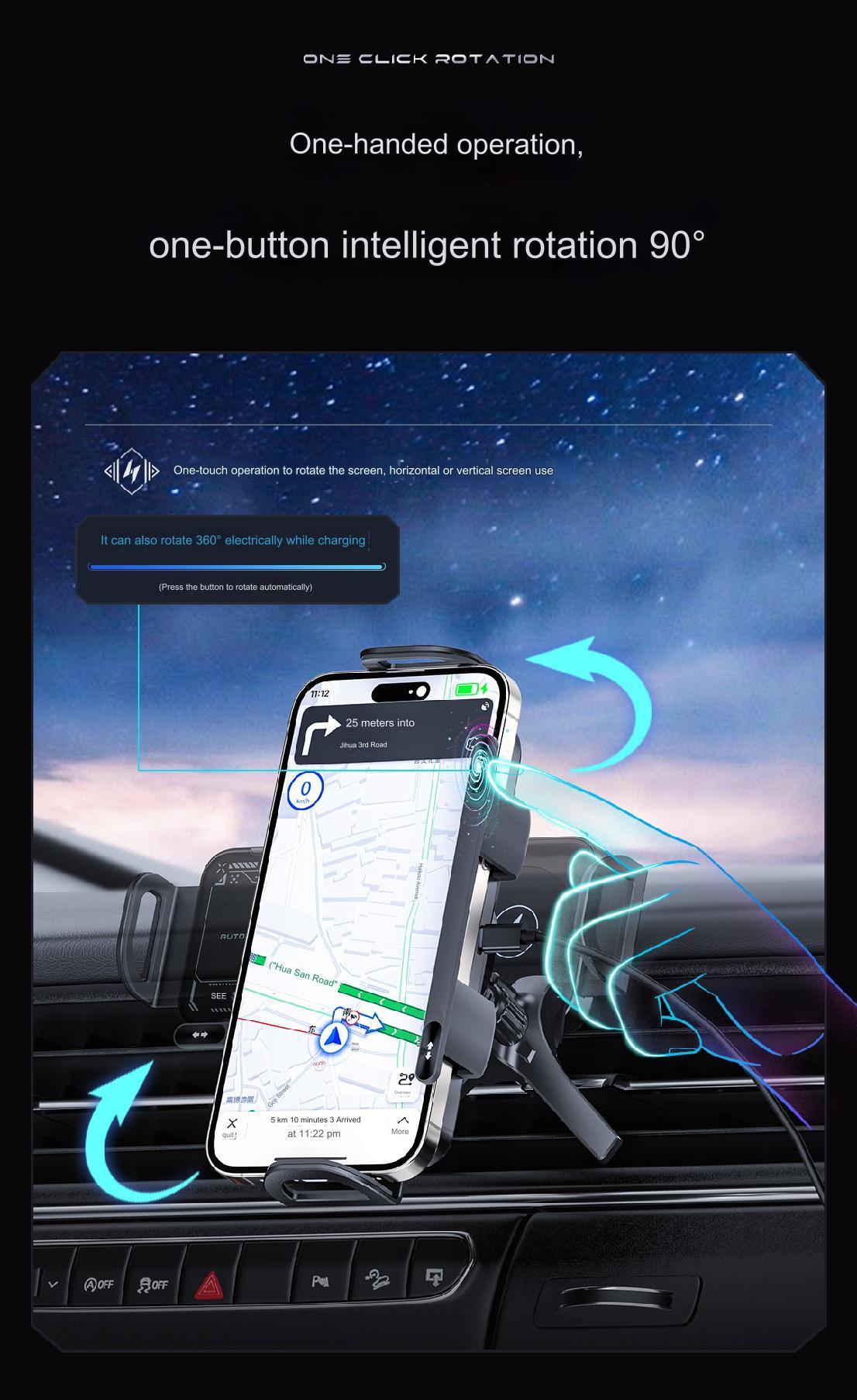 Car Vehicle Automatic phone holder, Phone Holder Car Gadgets for SmartphoneMount 15W wireless charger Phone Charging , 90-degree rotation, installed on car air center console, suitable for 6-7.2-inch mobile phones Car Vehicle Automatic phone holder, Phone Holder Car Gadgets for SmartphoneMount 15W wireless charger Phone Charging , 90-degree rotation, installed on car air center console, suitable for 6-7.2-inch mobile phones