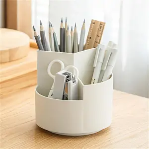 Rotatable Pen Holder, 1 Count Large Capacity Student Desktop Storage Box, Multipurpose Desk Organizer for Home & Office & School