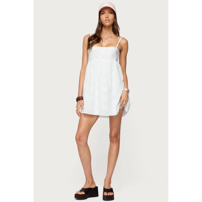 Winifred Eyelet Babydoll Mini Dress
