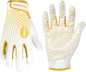 Football Gloves for Youth & Adults(White), Sticky Wide Receiver Grip Gloves, Hot Pink Stretch Fit Football Gloves Adult.Rugby Gloves