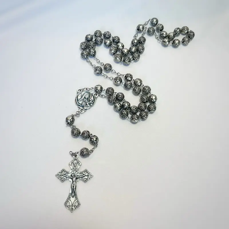 St. Thérèse Rosebud Rosary | Rosebud Bead Catholic Rosary | Little Flower Rosary | Catholic Gift for Women