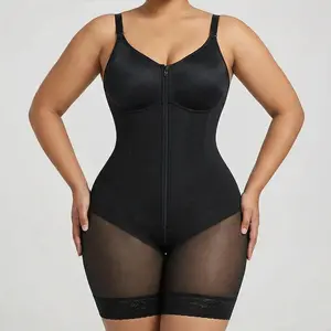 FitnFem Women’s Bodysuit – Adjustable Straps, Front Zipper & Open Gusset, Comfortable Stretch Fabric for Everyday Wear