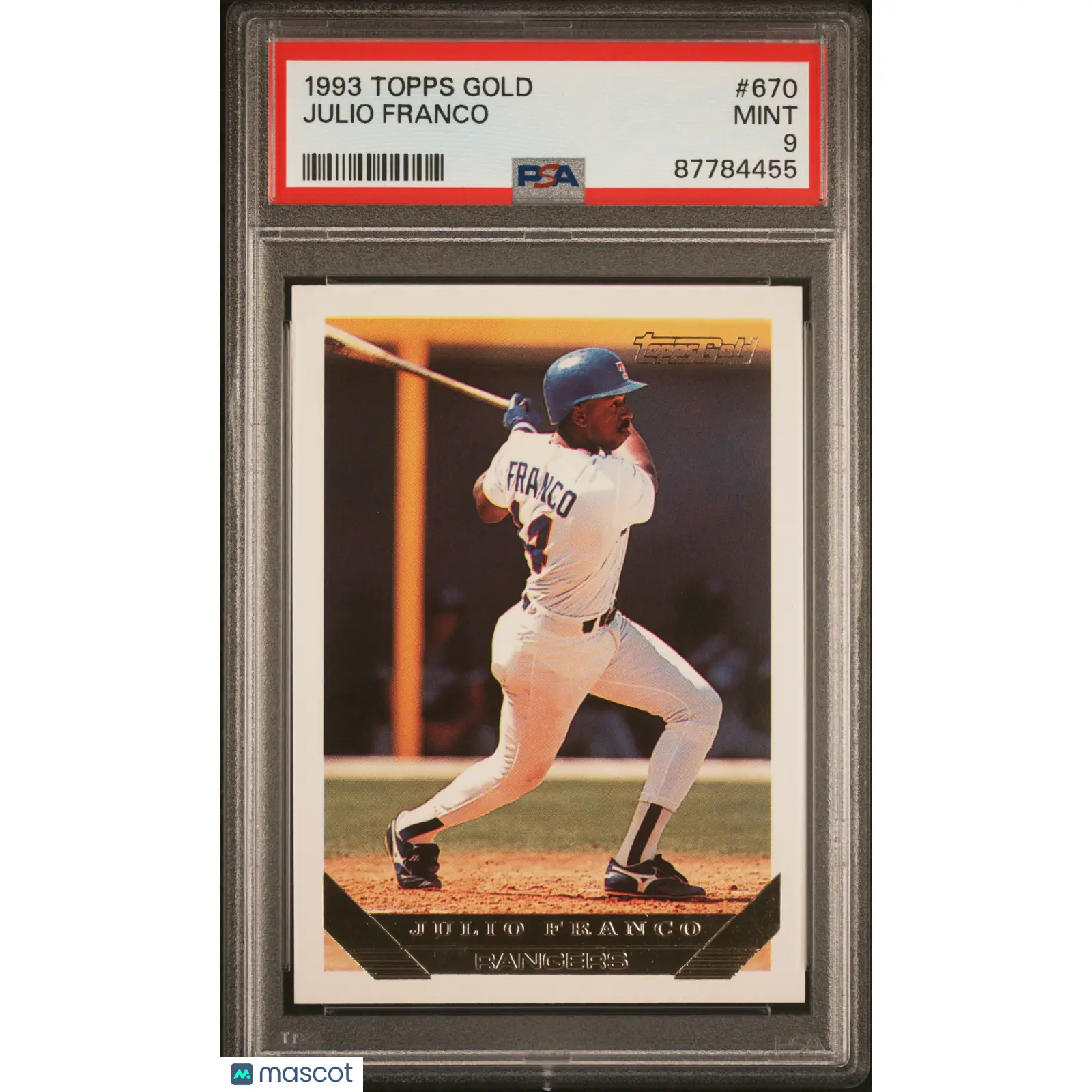 Julio Franco PSA 1993 Topps Gold Baseball #670 9 87784455