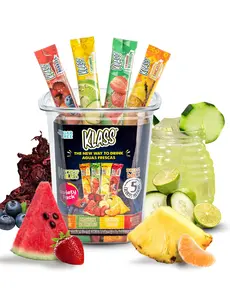 Drink Mix Klass Aguas Frescas - 44 Powdered Sugar Free Singles - Flavors: Cucumber Limeade Pineapple Tangerine Strawberry Watermelon & Hibiscus Berries - Water Enhancer Packets To Go!