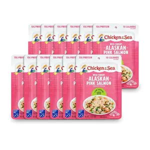 the Sea Alaskan Pink Salmon, 2.5 oz.Packets (Box 12), Wild Caught Salmon, Skinless Boneless, Low Sodium