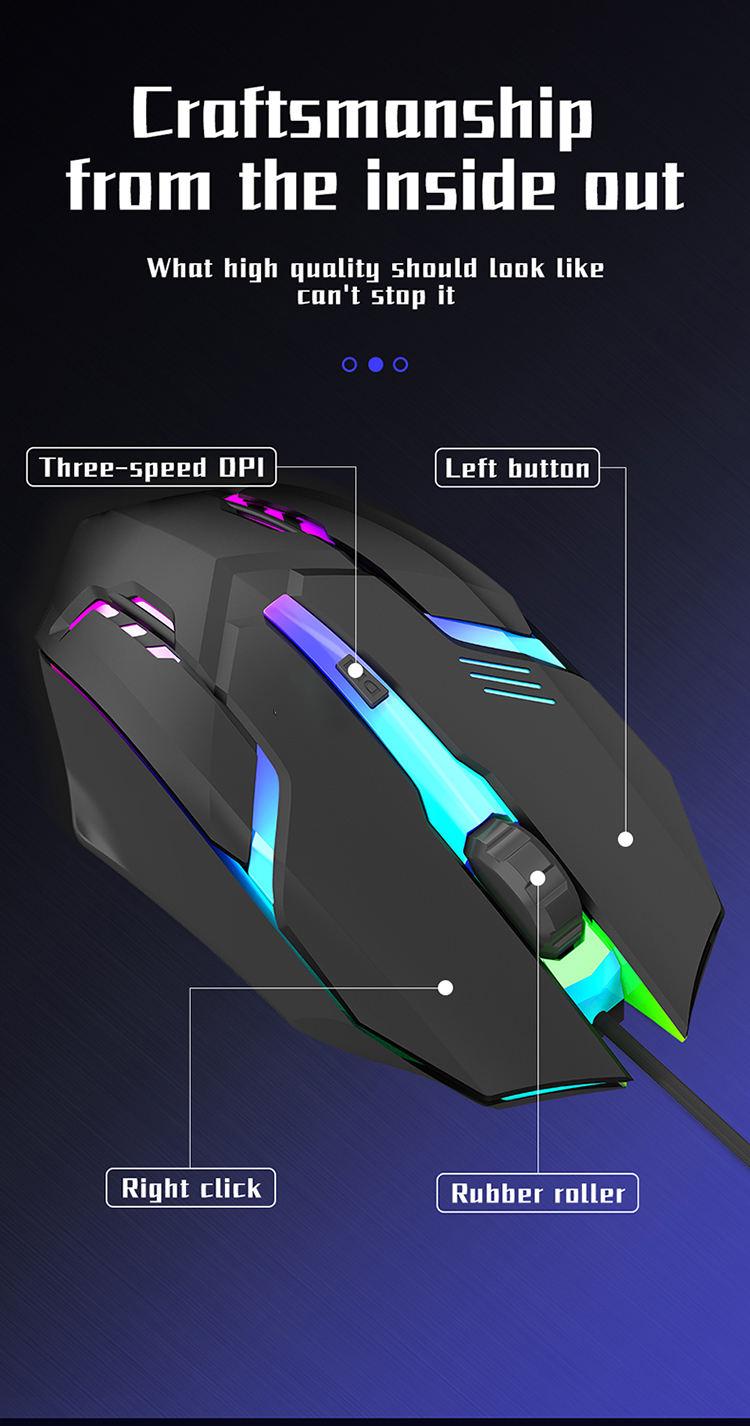 Latest High-Quality Ergonomic Gaming Mouse, Suitable for Desktop and Laptop Computers, 4-Button USB RGB Backlit Mouse