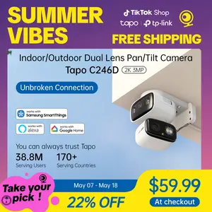 [Summervibes] TP-Link & Tapo C246D HybridCam Duo 2K Dual Lens Pan/Tilt Indoor/Outdoor Security Camera with Wide Angle & Telephoto Lenses, Local & Cloud Storage, 360° Patrol, Custom Privacy Zones, Two-Way Audio, IP65 Weather Resistant