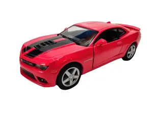 KINSMART 2014 Chevrolet Camaro 1:38 Scale Die-Cast Metal Model Car Red Color Door Openable Pull Back Action Collectible Toy
