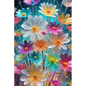 A Set of Diamond Painting with a Floral Design, Featuring a 5D Full Round Design. This Mosaic Decorative Wall Art Piece Is a Handcrafted Gift Handmade Gifts