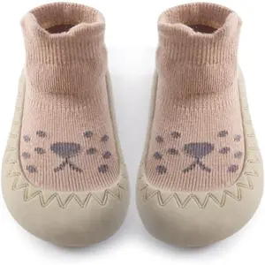 Baby Sock Shoes Toddler Cartoon Soft Rubber Sole Non Slip Floor Slipper for Boys Girls First Walking