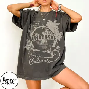 Comfort Colors Vintage Universal Studios Orlando Shirt, Retro Universal Globe Theme Park Tee