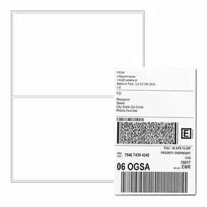 SJPACK 50/200/500Labels Half Sheet Shipping Labels Page 8.5x5.5 Self Adhesive Round Corner 2 Labels Per Sheet