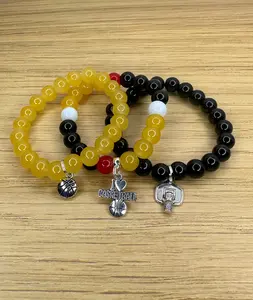 Aces Inspired Handmade Basketball  Charm Beaded Bracelets