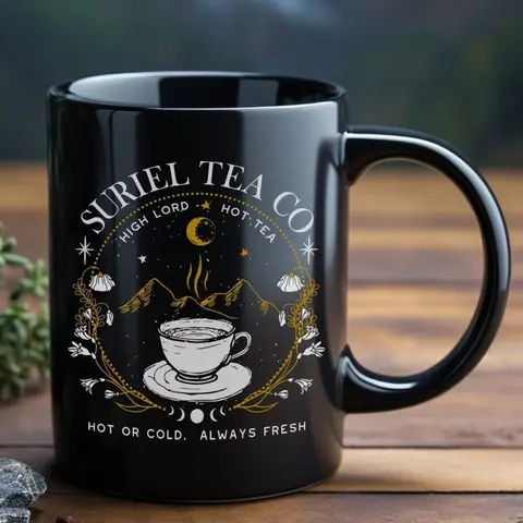 Suriel Tea Co Acotar Mug, High Lord Hot Tea, Hot or Cold Always Fresh, Feyre And Rhysand, Velaris Mug