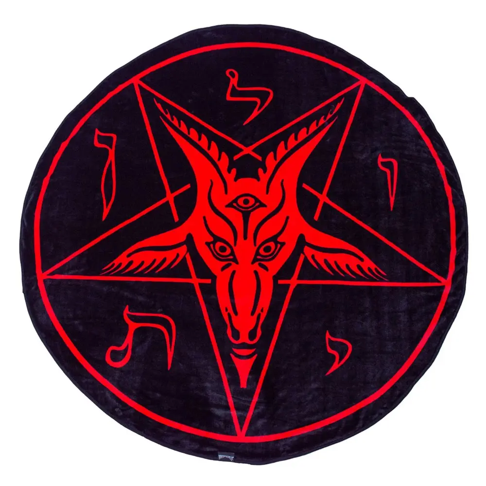 Satanic Circle Baphomet Throw Blanket 