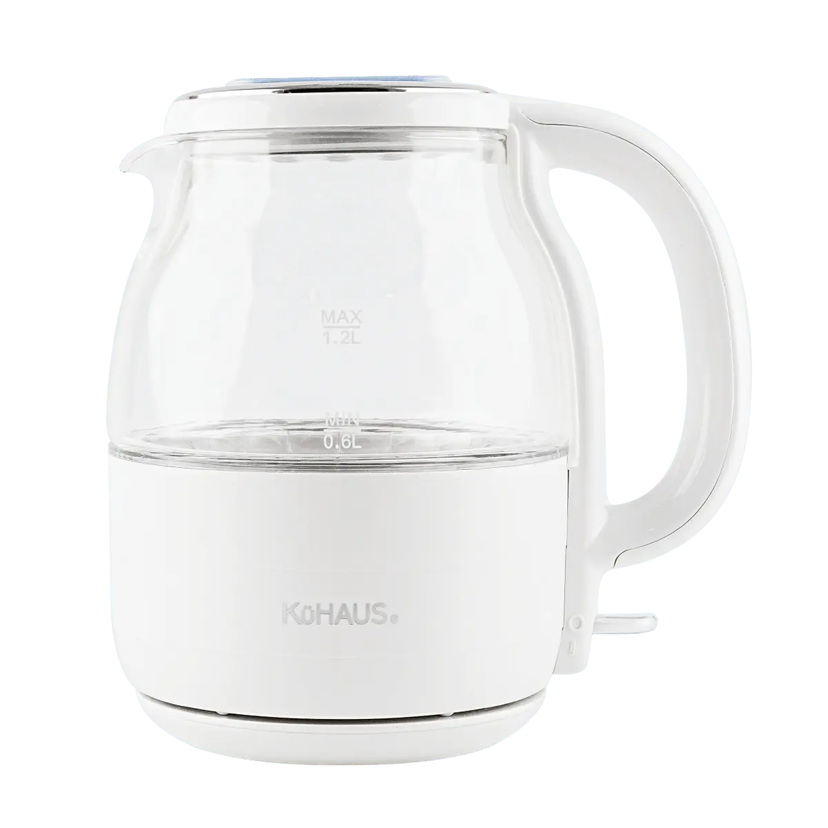 KUHAUS Korean Transparent Glass Electric Kettle - Honey Jar Shape, 1.2L, White