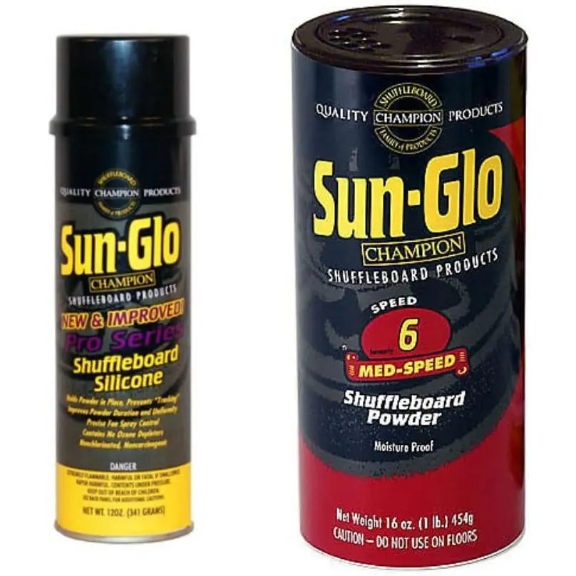 Silicone Shuffleboard Spray (12 oz.) & #6 Speed Shuffleboard Powder Wax (16 oz.) Combo