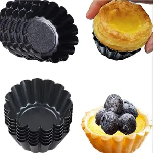 Egg Tart Molds 12PCS Tart Pan, Mini Carbon Steel Non Stick Tart Pans, Non Stick Bakeware, Tart Molds For Baking