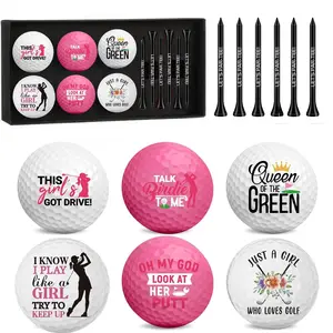 13 Pcs Woman Golf Balls Funny Embroidery Golf Ball with Tees and Gift Box Golfing Gifts for Women Coworker Employee Golfer, Creative Christmas Golf Gift For Golf Lovers