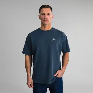 Cumulus Drop Script T-Shirt - Deep Sea