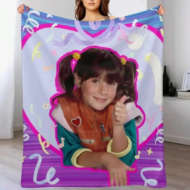 80s Aesthetic Punky Brewster Confetti Cooling Character Graphic Throw Blanket - Large Shaggy Colorful Afghan Fashion Illustrated Blanket for Bedding, Home Decor, Character Graphic Blankets, Colorful Afghan Blankets