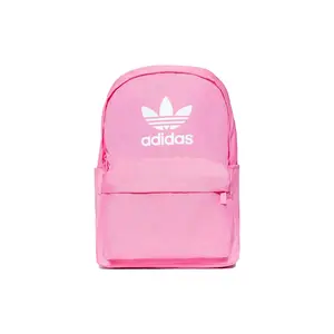 Adidas Originals Logo Print Polyester Backpack for Men and Women in Pink