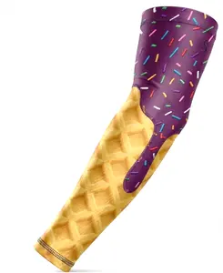 Baseball Sports Compression Arm Sleeve Purple Grape Ice Cream Cone Sprinkles