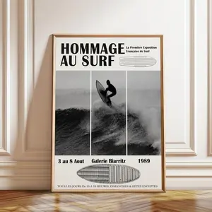 Biarritz Surfing Exhibition Poster: 1989 Surf Culture Print