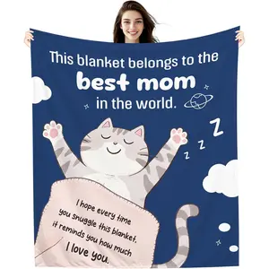 This Blanket Belongs to The Best Mom in The World I Hope Every time You Snuggle This Blanket It Reminds You How Much I Love You Best Mom Gift from Daughter Son Birthday Mother's Day