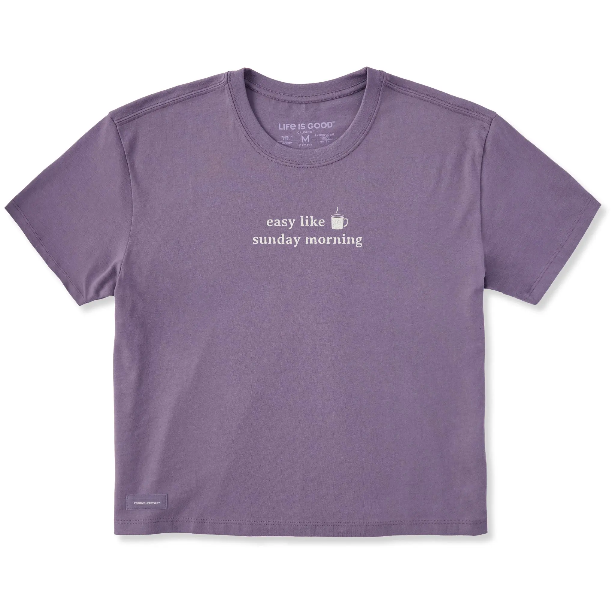 Women's Easy Like Sunday Morning Coffee Short Sleeve Crusher Boxy Tee