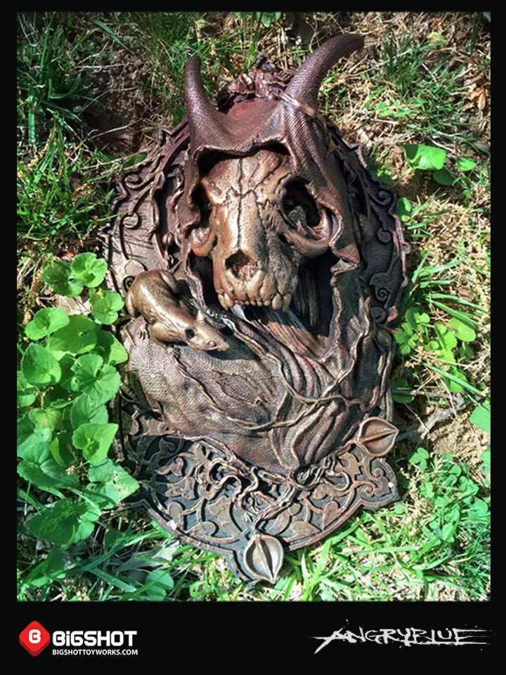 Mother Earth Art Object by AngryBlue wall hanging art skull horns earth